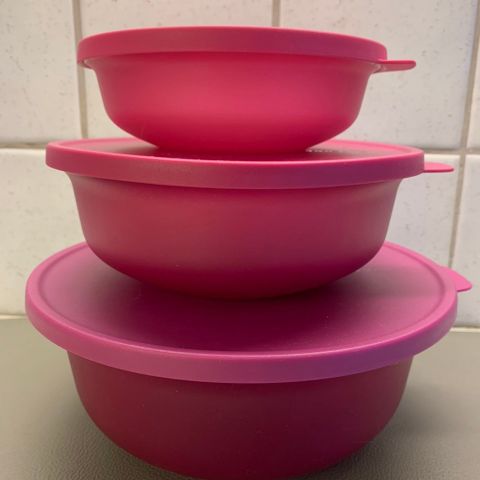 Tupperware Aloha skåler 4,5 dl, 1 l og 2 liter