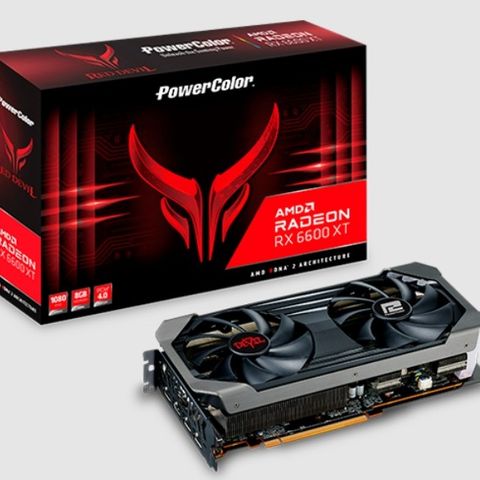 PowerColor Red Devil RX 6600 XT 8GB GPU/Grafikkort/Skjermkort - Brukt til Mining