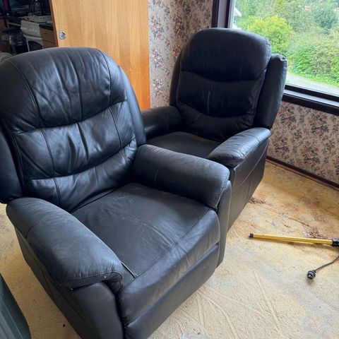 2 stk recliner, skinn