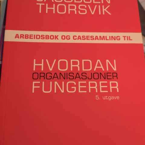 Hvordan organisasjoner fungerer 5. utgave arbeidsbok og casesamling