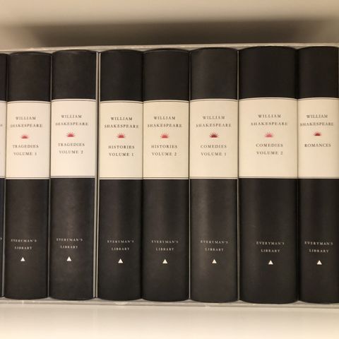 William Shakespeare : Komplette verker i 8 bind. Praktbøker i bok-kassett.