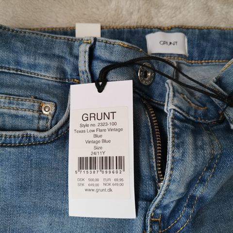 Grunt olabukse Texas Low Flare Jeans i str 11 ar.