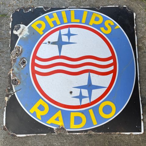 Phillips radio emaljeskilt