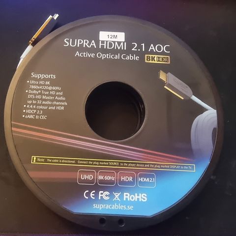 Som ny 12 meter Supra hdmi 2.1 AOC 8k