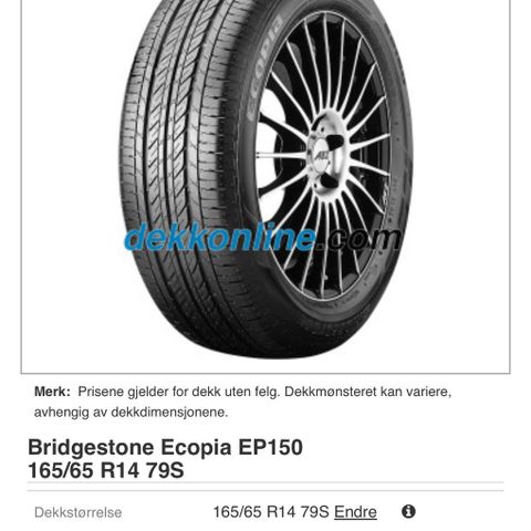 4 stk Bridgestone 165/65