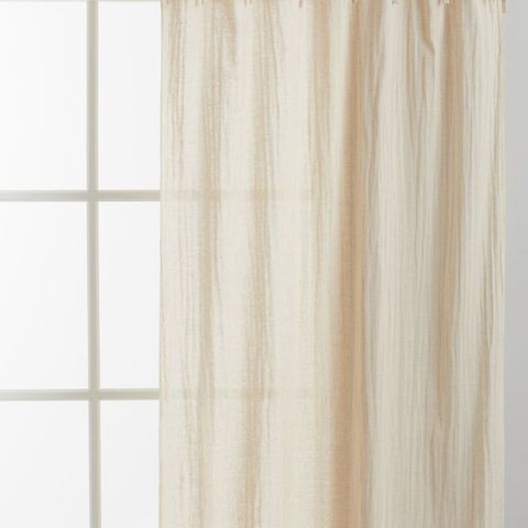 2 lange lengder beige gardiner i 100% lin, H&M home 120x250 cm