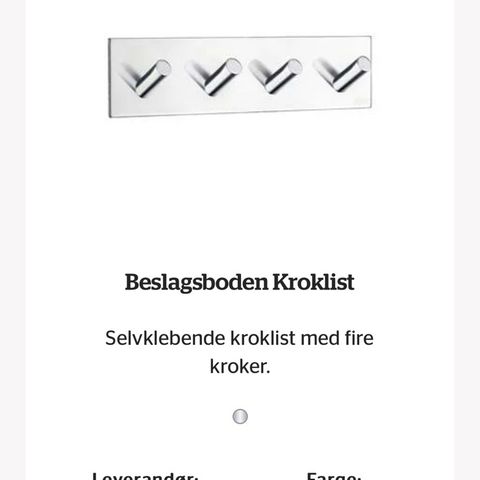 Selvklebende kroker