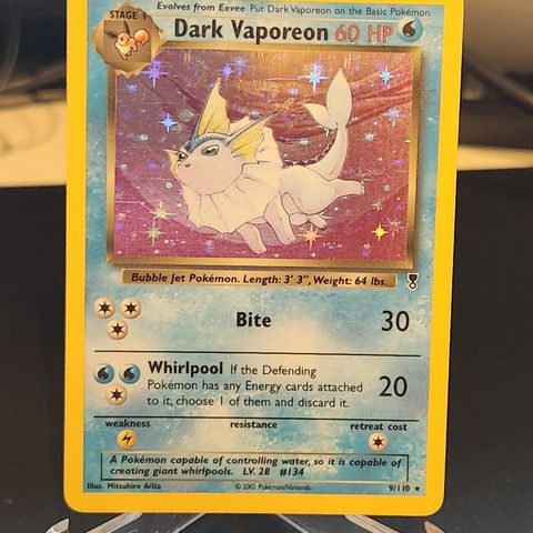 Dark vaporeon  holo 9/110