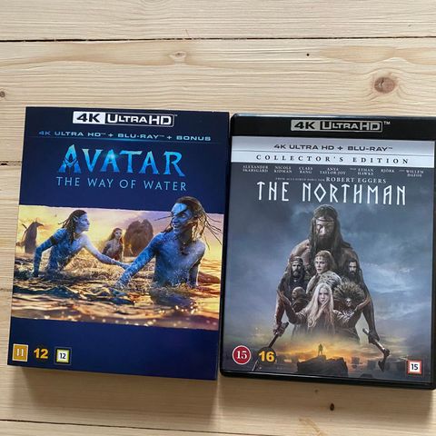 Avatar Way Of Water og The Northman 4k Blu ray