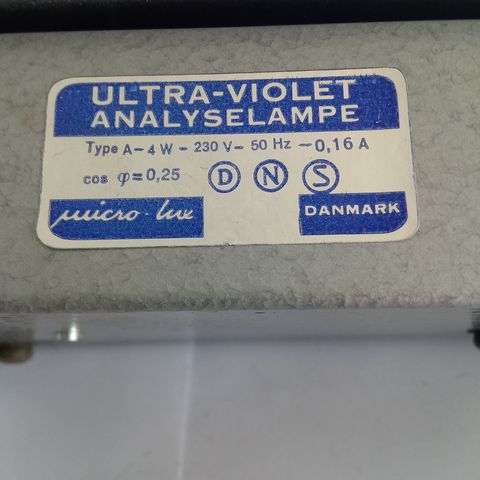 Micro Lux Ultraviolet analyselampe