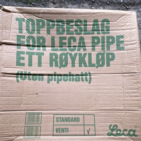 Leca toppbeslag og pipehatt for venti pipe