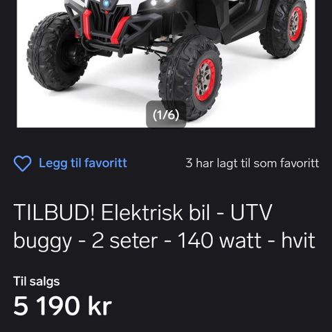 Elektrisk UTV til barn