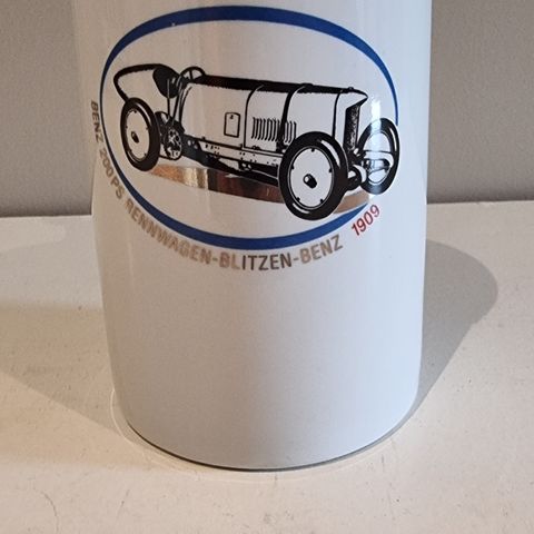 Øl mugge/Øl glass med verdensberømte "Blitzen Benz"