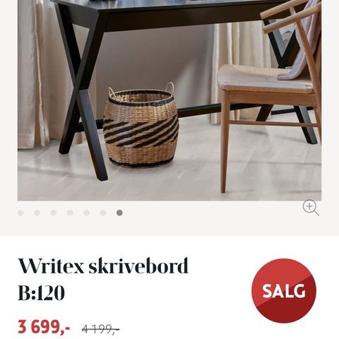 Skrivebord i svart eik