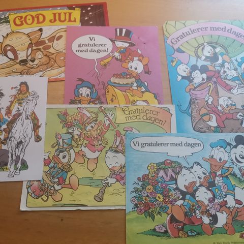 Donald duck gratulasjonskort mm fra 70 tallet