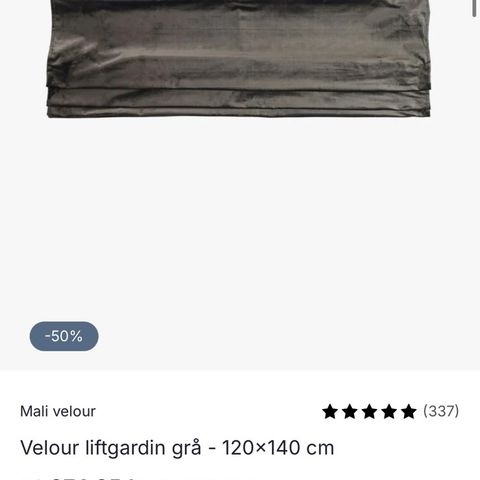 Velour liftgardin