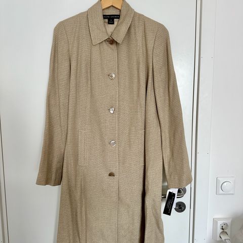 Ralph Lauren kåpe i silke og lin - NY. Dame, str 10 (M). Nypris 13 500 kr