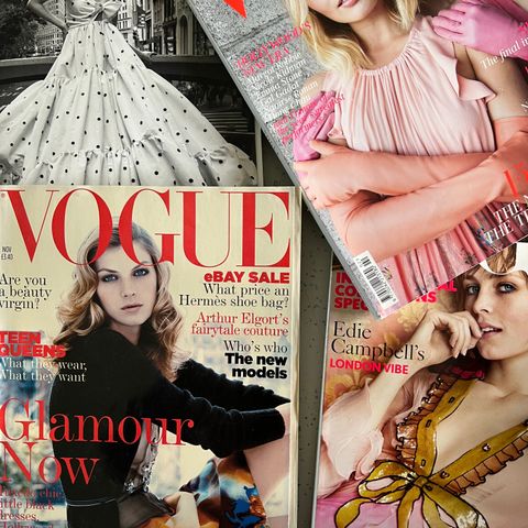 Vogue blad. British, USA, Italia, Paris, Espana