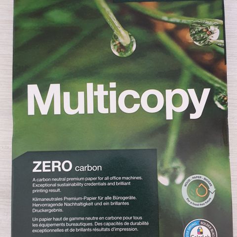 Multicopy zero carbon printer papir