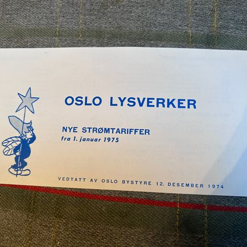 Oslo lysverker nye strømtariffer 1. januar 1975