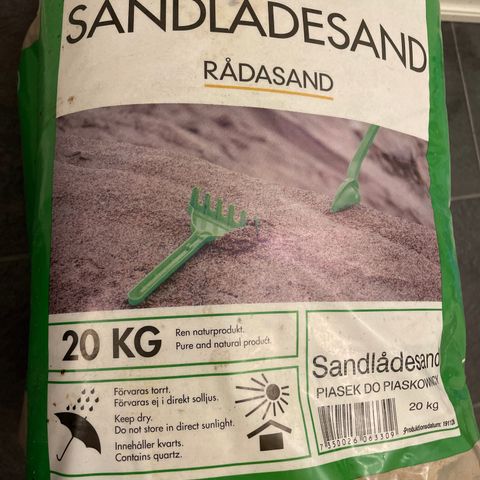 3 sekker 20 kilos sandkassesand