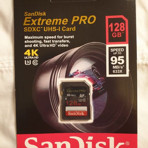 Minnekort Sandisk Extreme Pro 128GB