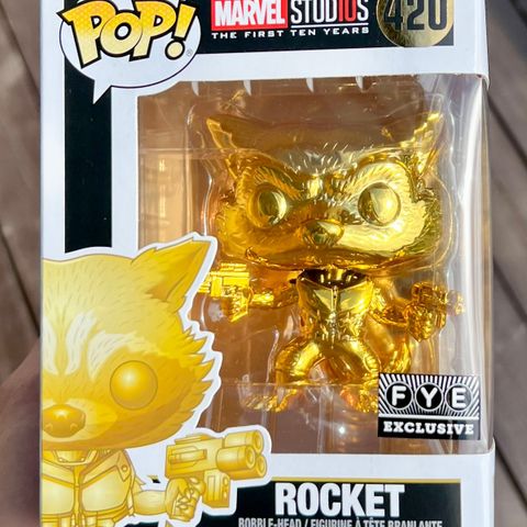 Funko Pop! Rocket (Gold Chrome) | Marvel Studios (First 10 Years) (420)