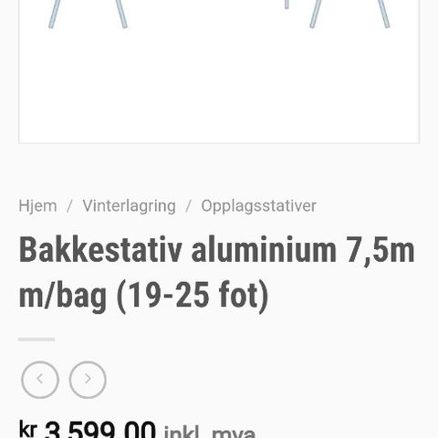 Bakkestativ aluminium