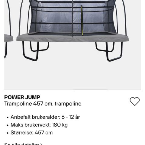 Power Jump - 457cm rektangulær trampoline for barn og voksen