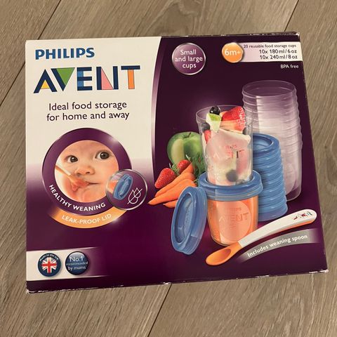 Avent bokser for oppbevaring av babymat eller morsmelk