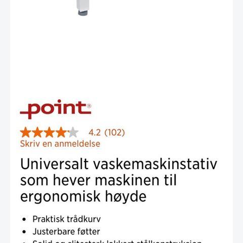 stativ til vaskemaskin