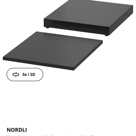 Ikea Nordli sokkel og topp