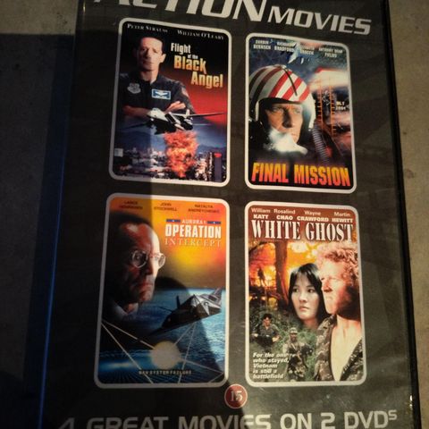 4 great movies on 2 dvds - Action ( DVD) Norsk tekst