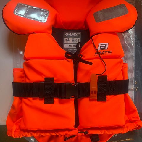 Redningsvest med splittet front 3-15kg, Oransje, Baltic