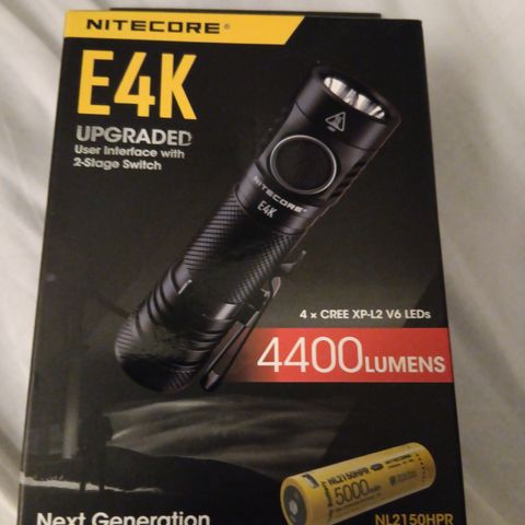 Nitecore EK4 ,4400LUMEN,som ny,aldri brukt!!