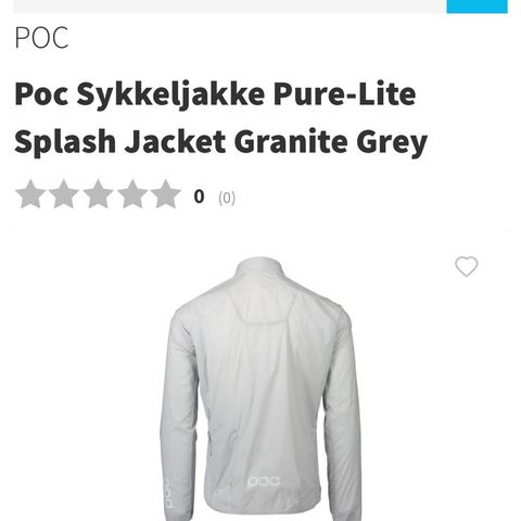 POC splash jacket selges - kun brukt en gang