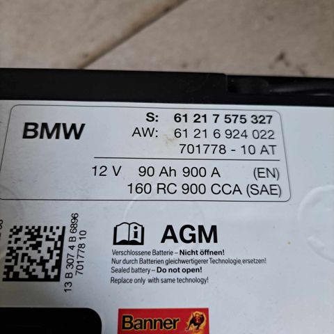 BMW 90Ah Bilbatteri