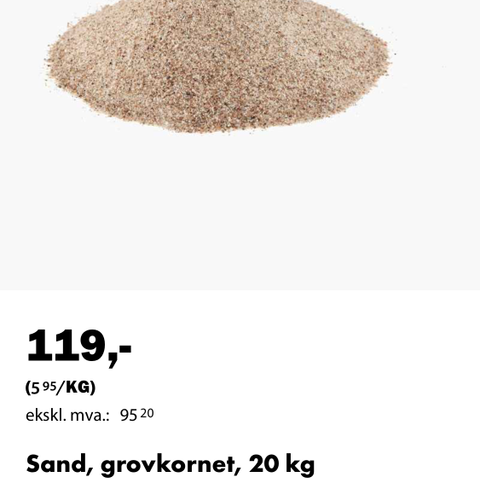 Sand fra Biltema