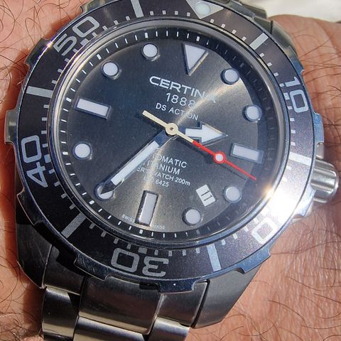 Certina DS Action Diver 1888 Automatisk, All Titanium ,ETA 2824-2, ISO 6425