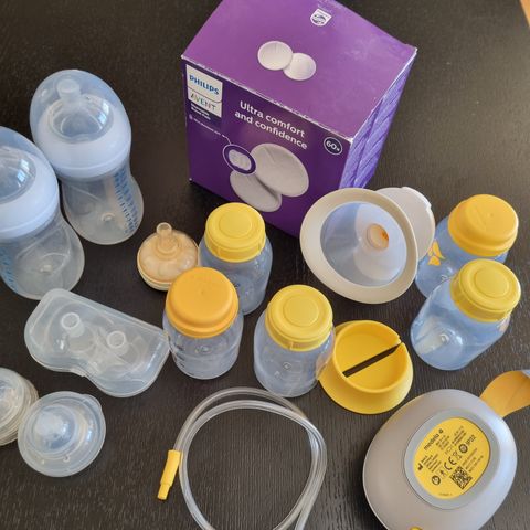 Medela pumpe + ekstra baby ting