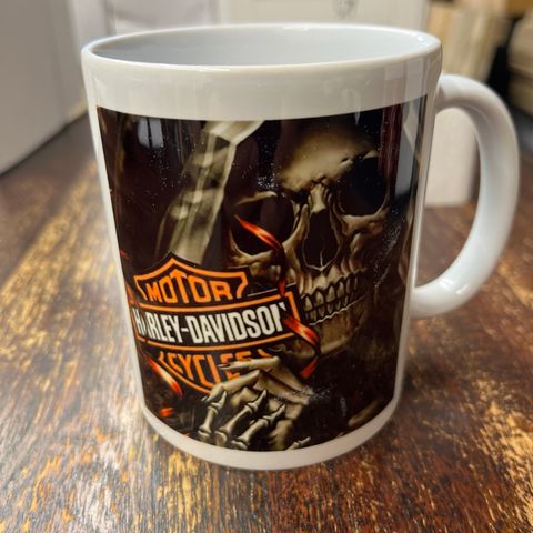 Kaffe Krus/Kopp Med Bilde Av Harley Davidson. Bar, Man Cave, Dekor