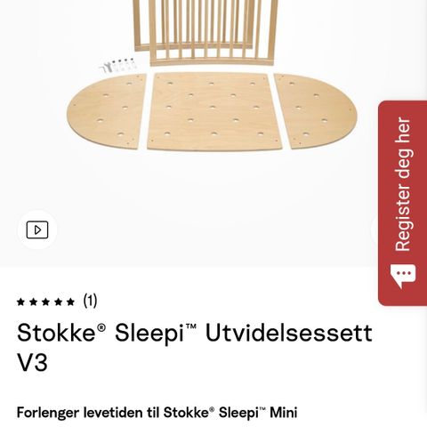 Utvidelsessett til Stokke Sleepi seng V3