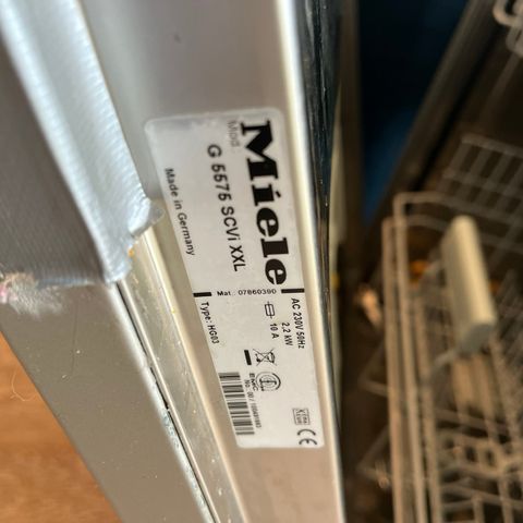 Miele 5575 XXL selges i deler