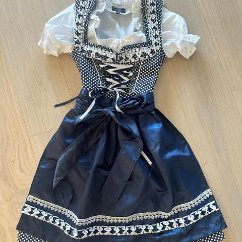 Oktoberfest kjole/Dirndl blå