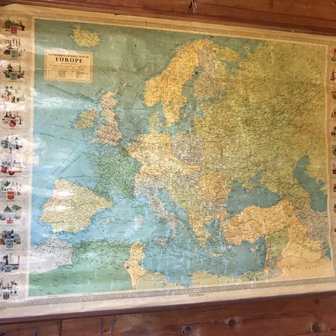 Stanford's General Map Of Europe (1959) kart til salgs