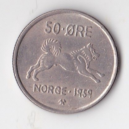 Norge 50 øre 1959 i 01