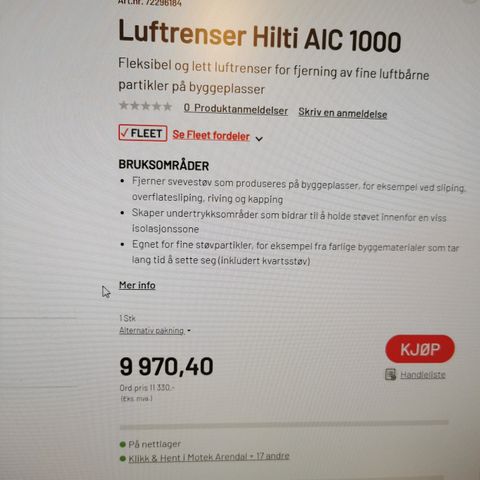 Hilti luftrenser AIC 1000