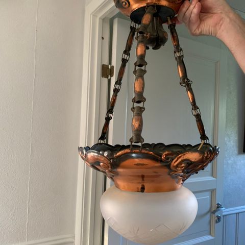 Vintage taklampe i kobber