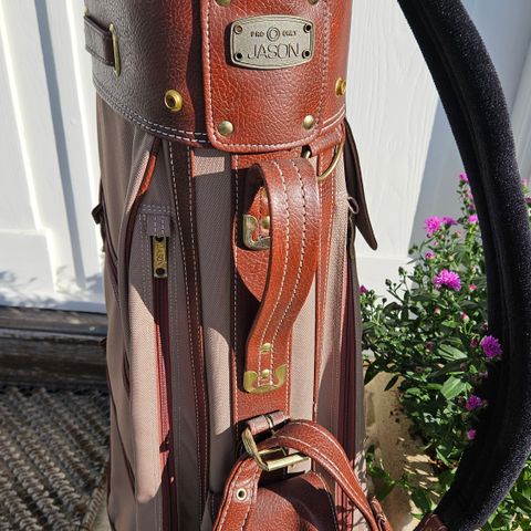 Vintage golfbag i skinn og kanvas fra Jason