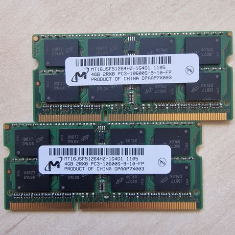 Micron DDR3 8Gb (2x4Gb) PC3-10600